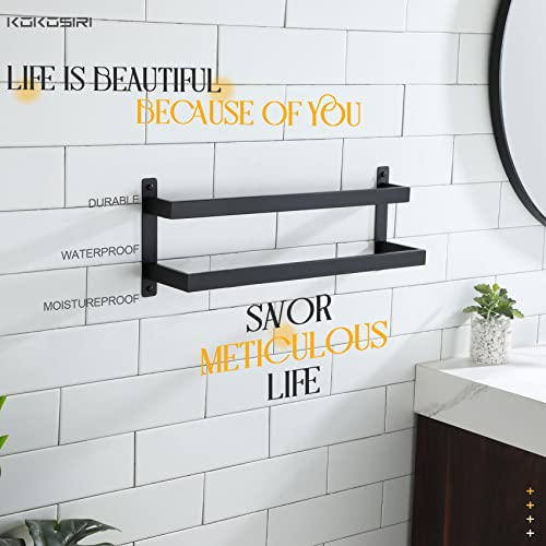 KOKOSIRI Towel Bars Black Bath Towel Holders 20 Inches Bathroom 2-Tiers Ladder Towel Rails Wall Mounted Towels Shelves Rack Stainless Steel, B5008BK-L20 - color: Matte Black, size: 20-Inch