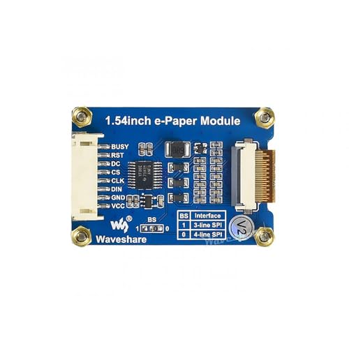 1.54 Inch E-Ink Display Module 200x200 SPI Interface e-Paper Screen Compatible with Raspberry Pi Arduino, Ultra Low Power Electronic Paper for Shelf Labels DIY Projects