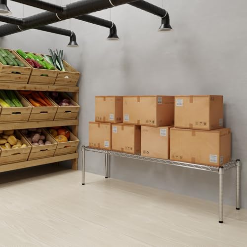 14" Deep x 54" Wide x 14" Height Wire Shelving Kit | 1-Tier | NSF Commercial Storage Rack Unit - size: 14" Deep x 54" Wide