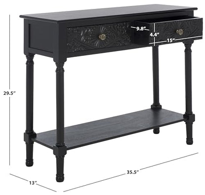 SAFAVIEH Home Collection Josie Black 2-Drawer Console Table for Living Room Foyer Bedroom Hallway Entryway Office - color: Black