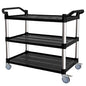 Utility Cart with Tangle-Free Wheels, Large Size 3 Tier Restaurant Cart | 2 with Brakes, Heavy Duty 450 Lbs Capacity,Commercial Serving Cart for Home, Office, Restaurant, Warehouse. - size: 40"×20"×38" L