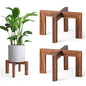 Leaf&lull Wood Plant Stand Indoor Boho Rustic Short Plant Stool Small Planter Holder Base for Multiple Plants Heavy Duty Wooden Floor Pot Riser Walnut 2 Pack - size: 2 Pcs
