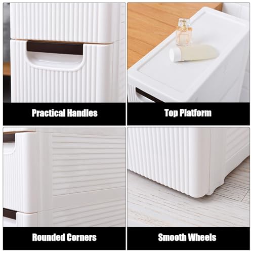 4 Drawers Slim Bathroom Storage Cabinet,Narrow Plastic Storage Cart,Rolling Dresser on Wheels for Living Room,Bathroom,Kitchen - size: 4 Drawers