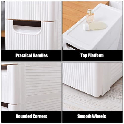 4 Drawers Slim Bathroom Storage Cabinet,Narrow Plastic Storage Cart,Rolling Dresser on Wheels for Living Room,Bathroom,Kitchen - size: 4 Drawers