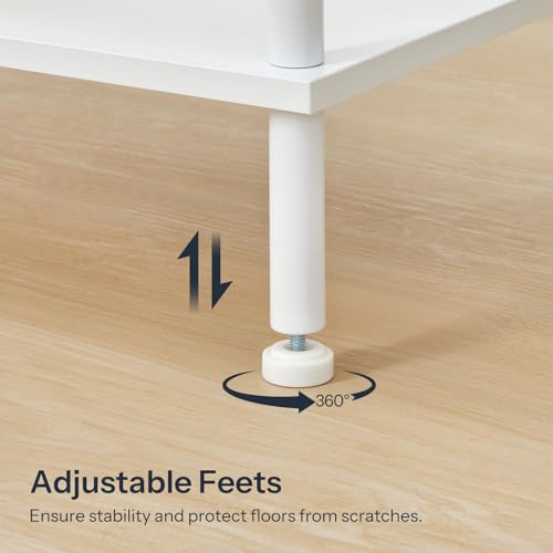 HOOBRO End Tables Set of 2, Small Side Table, Nightstand with 2-Layer Storage Shelves, Sofa Table for Small Spaces, Living Room, Bedroom, Stable Frame, Easy Assembly, White WW09BZP201 - color: White