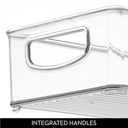 iDesign Slim Extra Long Clear Storage Bin, 2-Pack | Narrow, Stackable, Kitchen or Pantry Organizer - size: 16 x 6 x 3, style: Pack of 2