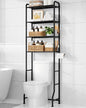 Kitsure Over Toilet Storage Rack, 74.2" H Space-Saving, Holder & Hooks | Bathroom, Laundry Room, Small Spaces, Families, Durable Metal, Black, 4 Tier - color: Black, size: 4 Tiers (74.2"H)
