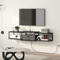 MAHANCRIS 43.7” Floating TV Stand with Power Outlet, Wall-Mounted Entertainment Center, Floating Metal Frame Media Console Shelf for Under TV Storage, for Living Room, Bedroom, Black TVHB101E01 - color: Black