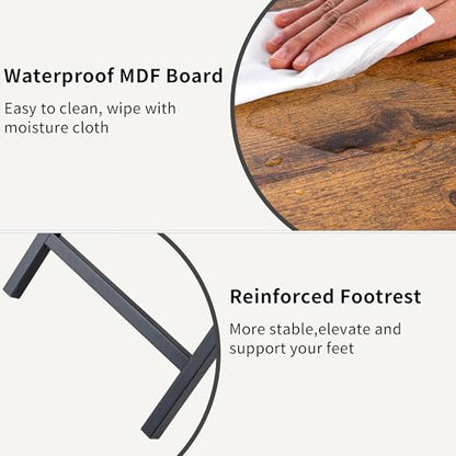 Acovy Foldable TV Trays, Small Folding Table, TV Trays Set of 2, TV Dinner Tray, Side Table for Bed, Couch, Portable Easy to Move, Brown - color: Rustic Brown-2pcs