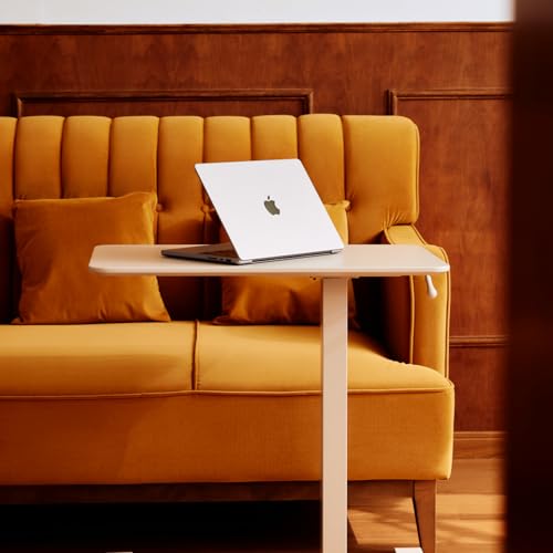 TopJob ANYDESK NEST Mobile Standing Desk, Portable with Hidden Wheels Non Folding, Sit Stand Desk, Computer Workstations, Home Use, Couch Side Table, Bedside Table, Kitchen Prep Table (Mist) - color: Mist