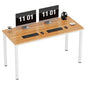 Need 55 Inch Large Computer Desk - Modern Simple Style Home Office Gaming Desk, Basic Writing Table for Study Student, White Metal Frame, Teak - color: Teak & White, size: 55 inches