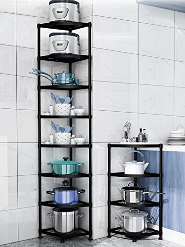 Kitchen Corner Shelf Rack, Multi-layer Pot Rack Storage Organizer Metal Shelves Holder (8 Tier)
