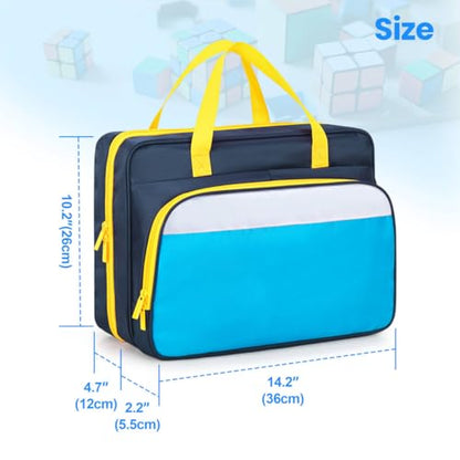 CURMIO Speed Cube Carrying Case, Portable Storage Bag Compatible with 34pcs Puzzle Cube for Home & Travel Use, Navy-White(Bag Only) - color: Navy White