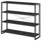 HCHQHS Bookshelf, 4-Tier Industrial Bookcase, Black Open Book Shelf, Freestanding Tall Bookshelves with Metal Frame - color: Black, size: 4-Tier (47"W x 44.5"H)