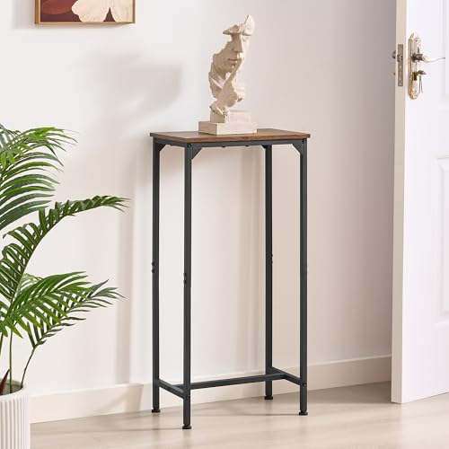 Console Table, Narrow Entryway Table, Thin Sofa Table, Behind Couch Table,for Hallway, Bedroom, Living Room, Foyer, 9.4 x 15.7 x 31.5 Inches, Rustic Brown - size: 9.4" W x 15.7" D, style: Ordinary