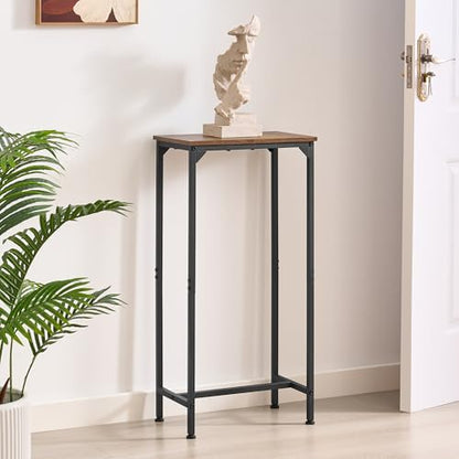 Console Table, Narrow Entryway Table, Thin Sofa Table, Behind Couch Table,for Hallway, Bedroom, Living Room, Foyer, 9.4 x 15.7 x 31.5 Inches, Rustic Brown - size: 9.4" W x 15.7" D, style: Ordinary