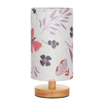 Fenmzee Butterfly Table Lamp for Bedroom - Inline Control, Small Bedside Lamp with 3000K A15 LED Blub, Easy Assembly (Butterfly Cream Shade, 9" Inline Control) - color: Butterfly Cream Shade