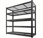 5 Tier Metal Shelving Unit, Adjustable Storage Shelves, 84" H x 55" W x 24" D Heavy Duty Garage Shelves for Warehouse, Basement, Kitchen, Pantry, Living Room, Black (5T 84 * 55 * 24) - size: 5T 55" W x 24" D x 84" H