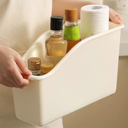 2 Pack Roll Out Plastic Organizer Bins, Tall Under Sink Organizer with Handle for Kitchen, Bathroom and Pantry, Multi-purpose Slim Storage Bin On Wheels, Laundry Room Organizers and Storage