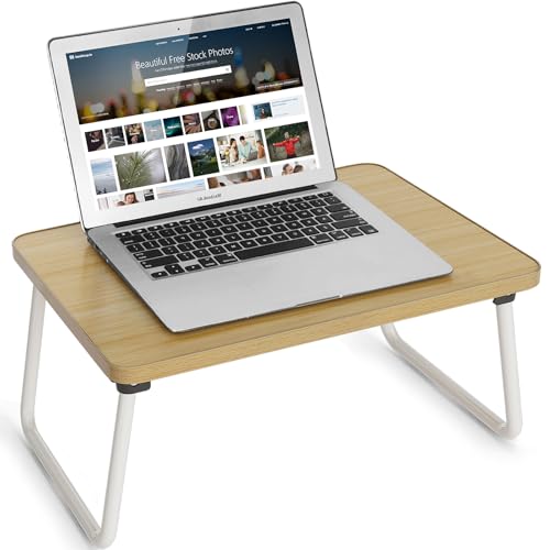 Lap Desks Laptop Tray for Bed or Couch, Breakfast Serving Tray with Folding Legs,Portable & Lightweight Mini Table, Laptop Stand for Working, Reading and Writing,Beige - color: Beige