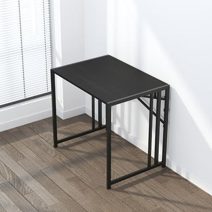 Lutown Teen Folding Computer Desk - 32 inch, Writing & Gaming, Small Space Office Desk, Black, No Assembly Required - color: Black, size: 32 Inch