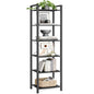 VASAGLE 6-Tier Bookshelf, Bookcase with Steel Frame, Book Shelf for Living Room, Home Office, Study, 11.8 x 15.7 x 73.2 Inches, Industrial Style, Ebony Black and Ink Black ULLS101B56 - color: Ebony Black + Ink Black, size: 6 Tiers (11.8"D x 15.7"W x 73.2"