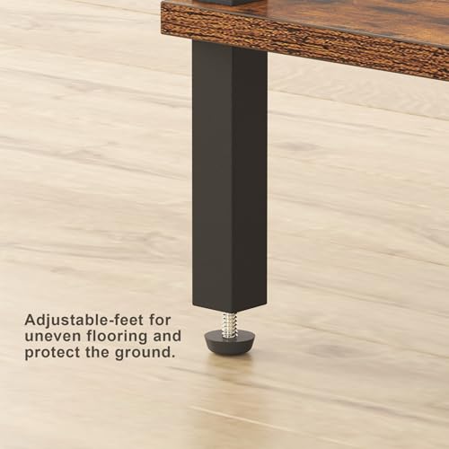 TUTOTAK End Table, Set of 2, Side Table, Nightstand, 2-Tier Storage Shelf, Sofa Table for Small Space, Living Room, Bed Room TB01BB035 - color: Brown and Black