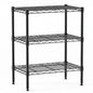 DUMOS 3-Tier Metal Wire Storage Shelves, Adjustable Standing Storage Rack Shelf, Heavy Duty Steel Shelving Unit Organizers for Kitchen Bathroom Pantry Garage, 23.3" Wx13.4 Dx30 H, Black - size: 3 Tier-30"H without wheels