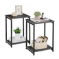 VASAGLE Side Tables Set of 2, Small End Table, Nightstand for Living Room, Bedroom, Office, Bathroom, Misty Gray and Classic Black ULET272B68 - color: Misty Gray + Classic Black