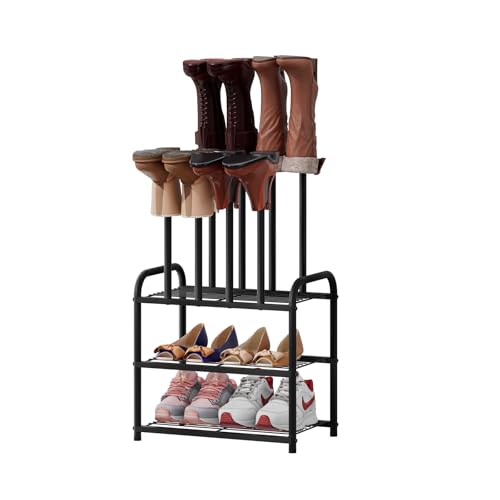 viewcare Black Boot Rack, Small Boot Rack Organizer, Tall Boots with Shoe Rack for Closet, Shoe Shelf Storage Organizer for Entryway Small Space - size: Small