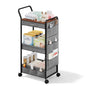 BBLIKE 3-Tier Diaper Caddy Organizer - Rolling Utility Baby Cart with Drawer and Side Pockets for Nursery and Baby Essentials, Multi-Function Cart for Bedroom and Bathroom, Gray - style: Drawer-Grey