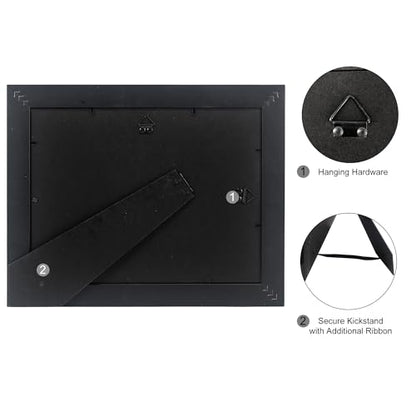 GMFrames Solid Wood Diploma Degree Frame for 8.5x11 Certificates,Black Finish with Intricate Black Rope Detail,UV Protection Acrylic,2 Pack - color: Black, size: 8.5x11, 2-Pack