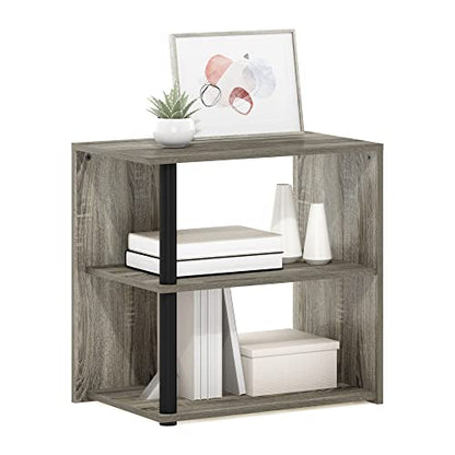 Furinno Romain Side Table, 2-Tier End Table with Open Shelf, Night Stand, Bedside Table, for Living Room, Bedroom, French Oak - color: French Oak, size: 1-Pack, Plastic/Wooden Frame
