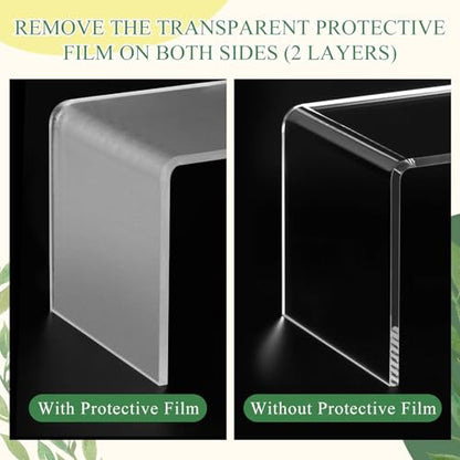 RattanView 2 Pcs 12 x 8 x 8 Inch Large Acrylic Risers Display Stands 5 mm Thick Acrylic Shelf Riser Showcase for Collectibles Jewelry Cupcakes Food Figures Perfume Cabinet(Clear) - color: Clear, size: 12 x 8 x 8 Inch, 5 mm