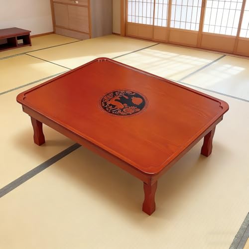SH-tables Folding Coffee Table, Korean Tatami Low Wooden Table, Hand-Painted Bay Window Dining Table (Size : 80x60×29cm) - size: 31.5x23.6×11.4IN