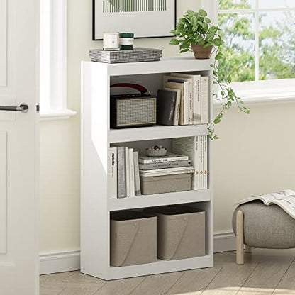 Furinno Jaya Enhanced Home Bookcase 3-Tier Adjustable Bookshelf, White - color: White, size: 3-Tier Thick