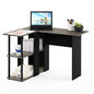 Furinno Abbott L-Shape Computer Desk with Bookshelf, French Oak Grey/Black - color: French Oak Grey/Black, style: Plastic Poles