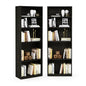 Furinno Jaya Book Shelf Set of 2, 5-Tier Bookshelf, Bookcase, with Adjustable Shelf, 9.5 x 24.5 x 71, for Home Office, Living Room, Espresso - color: Espresso, size: Set of 2, 5-Tier