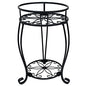 CASIMR 2 Tier Plant Stand, 19.2 inch Tall Metal Potted Holder Rack,Indoor Outdoor Multiple Flower Pot Shelf Rustproof Iron Garden Container for Garden Patio Living Room Corner Balcony, Black