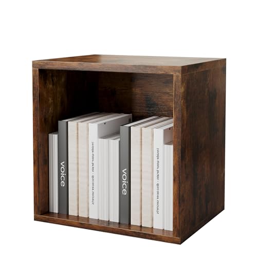 FUSUNBAO Magic DIY Cube Storage Organizer Stackable Cubes for Home Books Clothes Toy-Modular Cubby Storage System-Office Cubical-Bookcase Closet (Antique Brown, General Cube) - color: Antique Brown