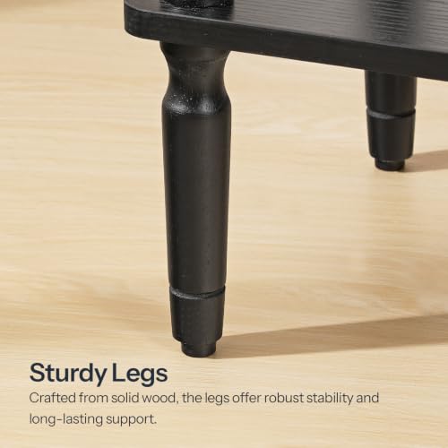 HOOBRO End Table, 2-Tier Small Side Table with Spindle Legs, Nightstand with Storage Shelves, Sofa Side Table, for Small Space, Living Room, Bedroom, Black BK189BZ01 - color: Black