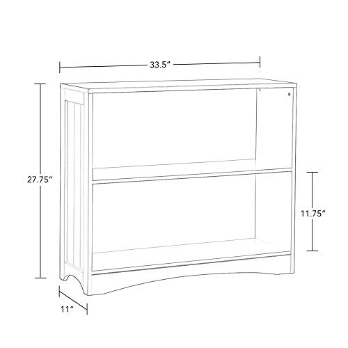 RiverRidge Horizontal Bookcase, Espresso | Classic Beadboard Side Panels, Playroom Book and Toy Organizer with 2 Open Shelves, Painted MDF - color: Espresso
