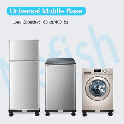 Nefish Mini Fridge Stand Universal Raised Base Adjustable Refrigerator Stands with 4 Strong Feet Washing Machine Pedestal Multi-Functional Bases for Dryer (Black) - style: Black-4 Feet