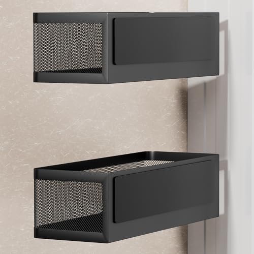 2-Pack Magnetic Shelves Laundry Room Organization | Strong Magnet Organizer,Tall Guardrails to Prevent Falling, For Washing Machine, Refrigerator, Kitchen & Pantry