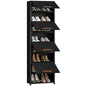 9 Tier Shoe Rack Organizer, Shoe Storage Cabinet with Door 18 Pairs Plastic Shoe Shelves with Cover for Closet, Entryway, Hallway, Bedroom, Black - size: 1 by 9(18 Pairs)