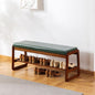 SOBIBO Solid Wood Shoe Bench, 2-Tier Wooden Entryway Bench, Modern Shoe Rack with Faux Leather Cushion for Hallway, Living Room (Green, 39.4'') - color: Green, size: 39.4 inches