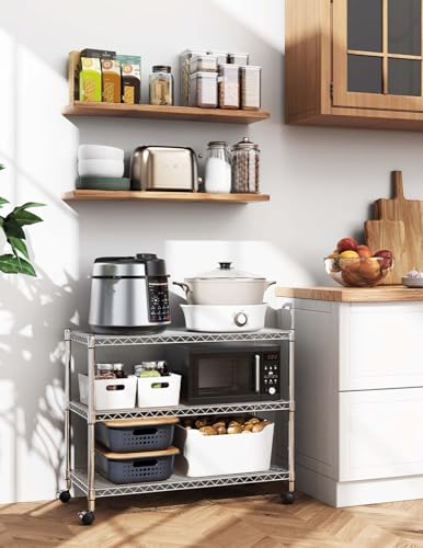 Simple Deluxe 3-Tier Heavy Duty Storage Shelves 750Lb Capacity, 24.02" D x 13.78" W x 21.97" H Shelving Unit for Pantry, Garage, Laundry and Kitchen - size: 3-Tier, 13.78"W x 24.02"D x 21.97"H, style: 1 Pack