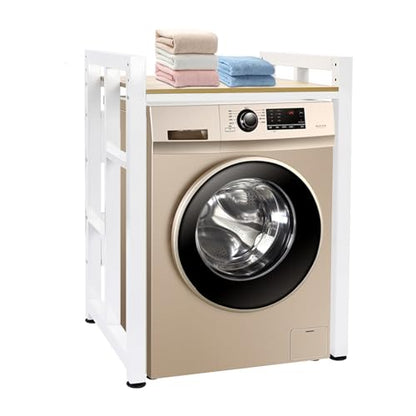 Over Washer and Dryer Shelves,Dryer Storage Shelf,Laundry Room Storage and Organizer Standing Shelf,Height Adjustable Laundry Room Shelves, Load-Bearing Capacity 418.9 lbs (Light Walnut) - color: Light Walnut