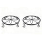 2 Pack Heavy Duty Metal Plant Stands, 10 Inch Round Flower Pot Holders, Rustproof Iron Planter Risers for Indoor Outdoor Use, Patio, Balcony, Garden and Living Room, Black(10IN2PCS) - size: 10 inch - 2 pack