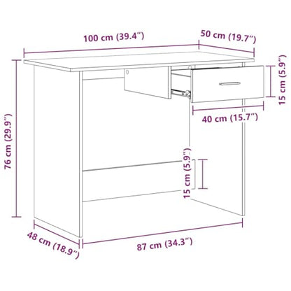 Modern Writing Desk for Home Office with Storage Drawer, Sleek Minimalist Design and Durable Matte Finish